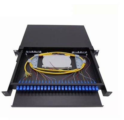 Kaltgewalzte Platte 1U 24 Port SC SX FTTH Glasfaser Patch Panel für 19 Zoll Rock Mount