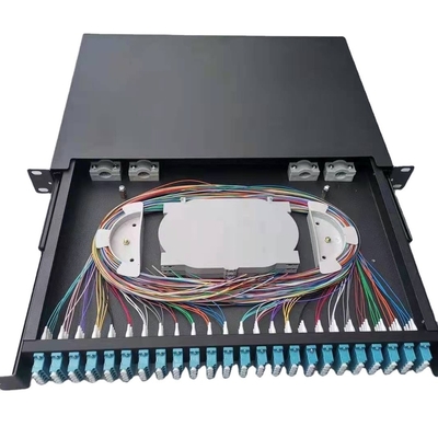 Kaltgewalzte Platte 1U 24 Port SC SX FTTH Glasfaser Patch Panel für 19 Zoll Rock Mount