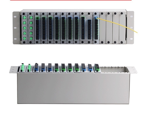 1x2 1x4 1x8 16 Schlitze Glasfaser-PLC LGX Splitter Chassis für 3U 19 &quot;Rack Mount