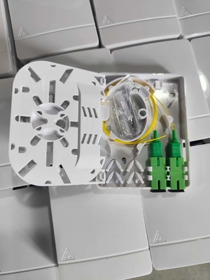 Wandmontierte FTTH-Mini-Glasfaser-Socket-Panel-Box mit 2 Anschlüssen und SC/APC Pigtail
